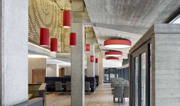 Restaurant Ratskeller in Pforzheim with concrete walls and ceilings