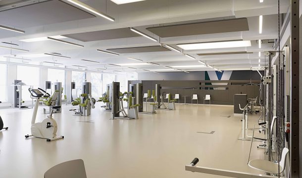 modern health and rehabilitation center with workout device