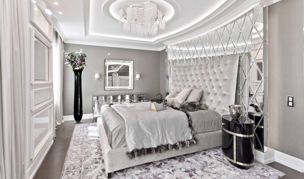 Master bedroom of a luxurious city apartment