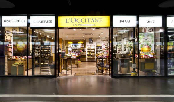 Display windows of L'Occitane store in Bern